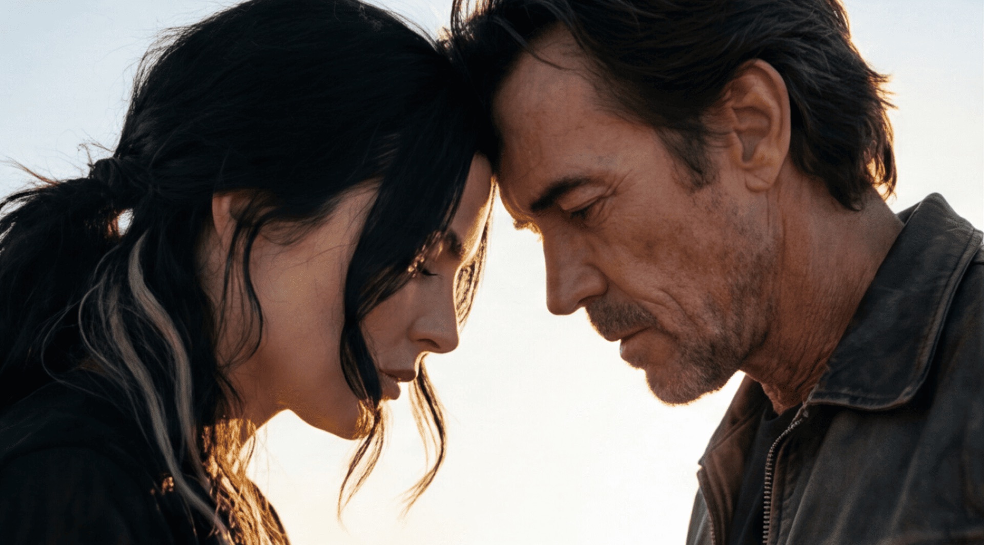 After Us — Kellison Porter and Elijah Finn, foreheads touching at golden hour